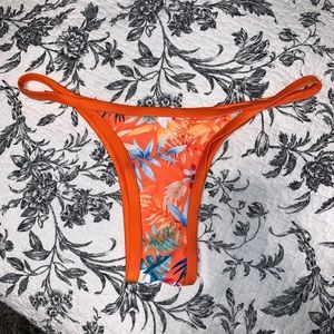 Bright Orange Floral Bikini Bottoms